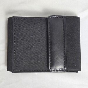 Design by Buxton Black‎ Wallet ID Window Card Slots Hook & Loop Closure